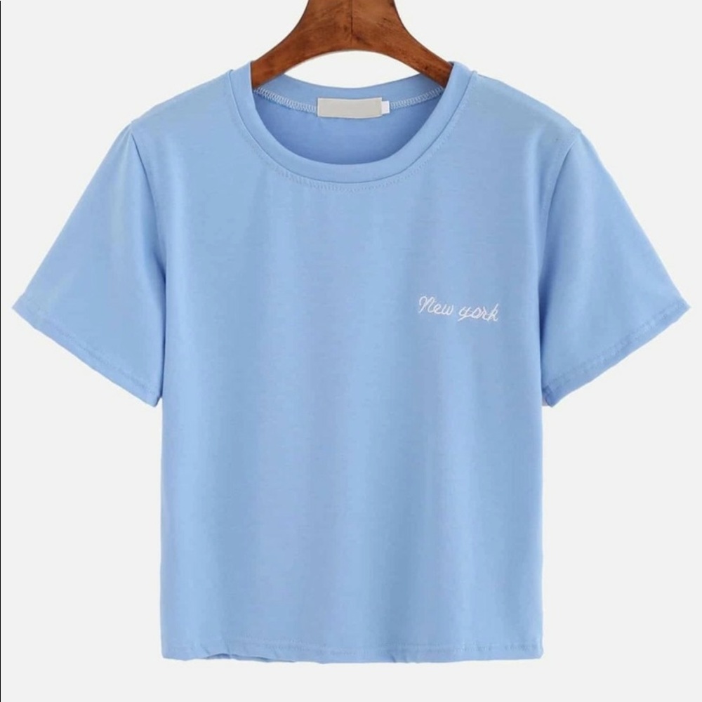 Light blue crop top